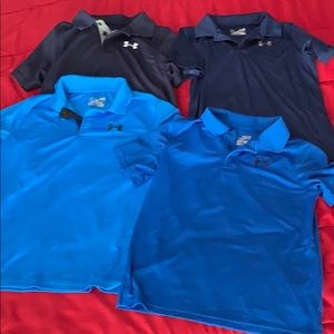 4 Blue assorted Under Armour golf shirts